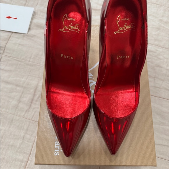 Christian Louboutin Hot Chick 100 heels in 40.5 in Psychic Red - Picture 5 of 15